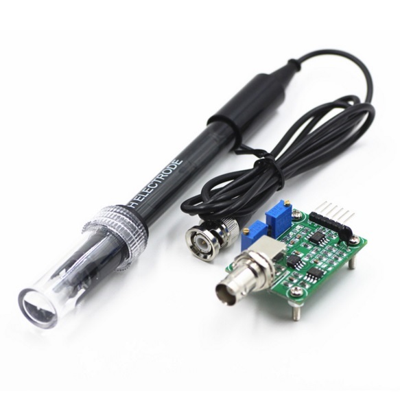 Liquid PH0-14 Value Detect Sensor Module + PH Electrode Probe BNC for Arduino