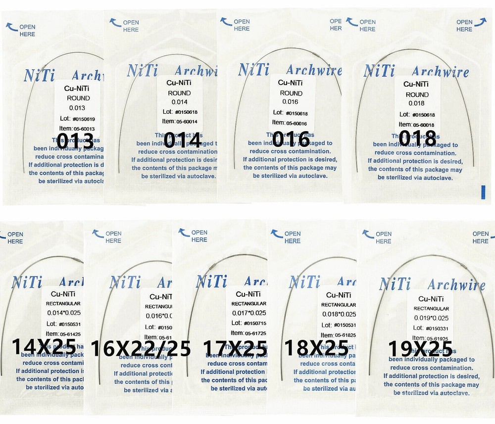 Dental Orthodontic Cu NiTi Copper Nickel Titanium Arch Wire Rectangular Round