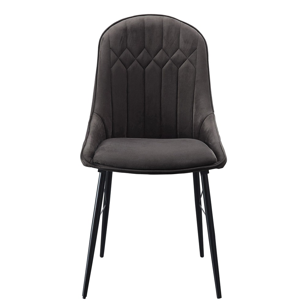 Grey and Black Tufted Back Dining Chairs