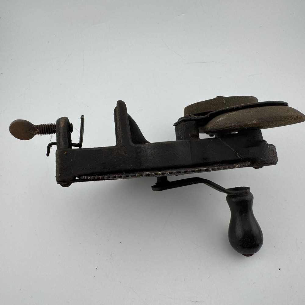 Vintage Quick-Edge Table Mount Hand Crank Knife Sharpener