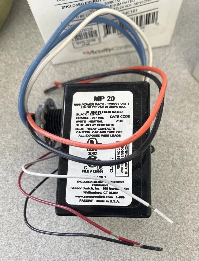 Sensor Switch MP20 Motion Detector - Black 120/277 Volt Power Pack