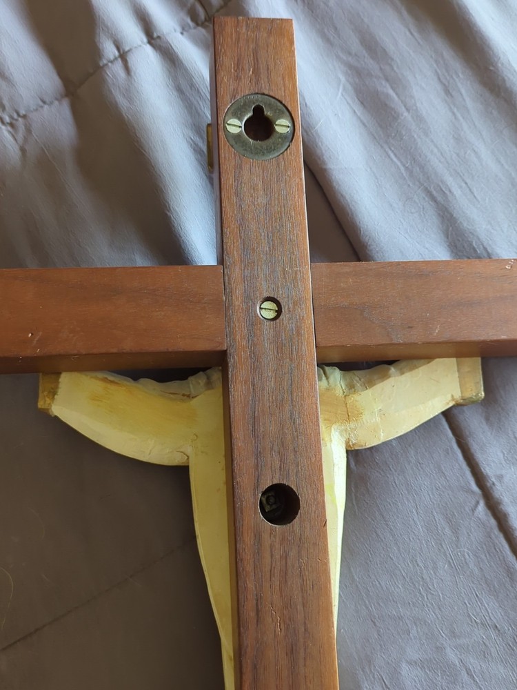 Large 1946 Moroder Studio Risen Christ On Cross Made in Italy Approx 31" Tall