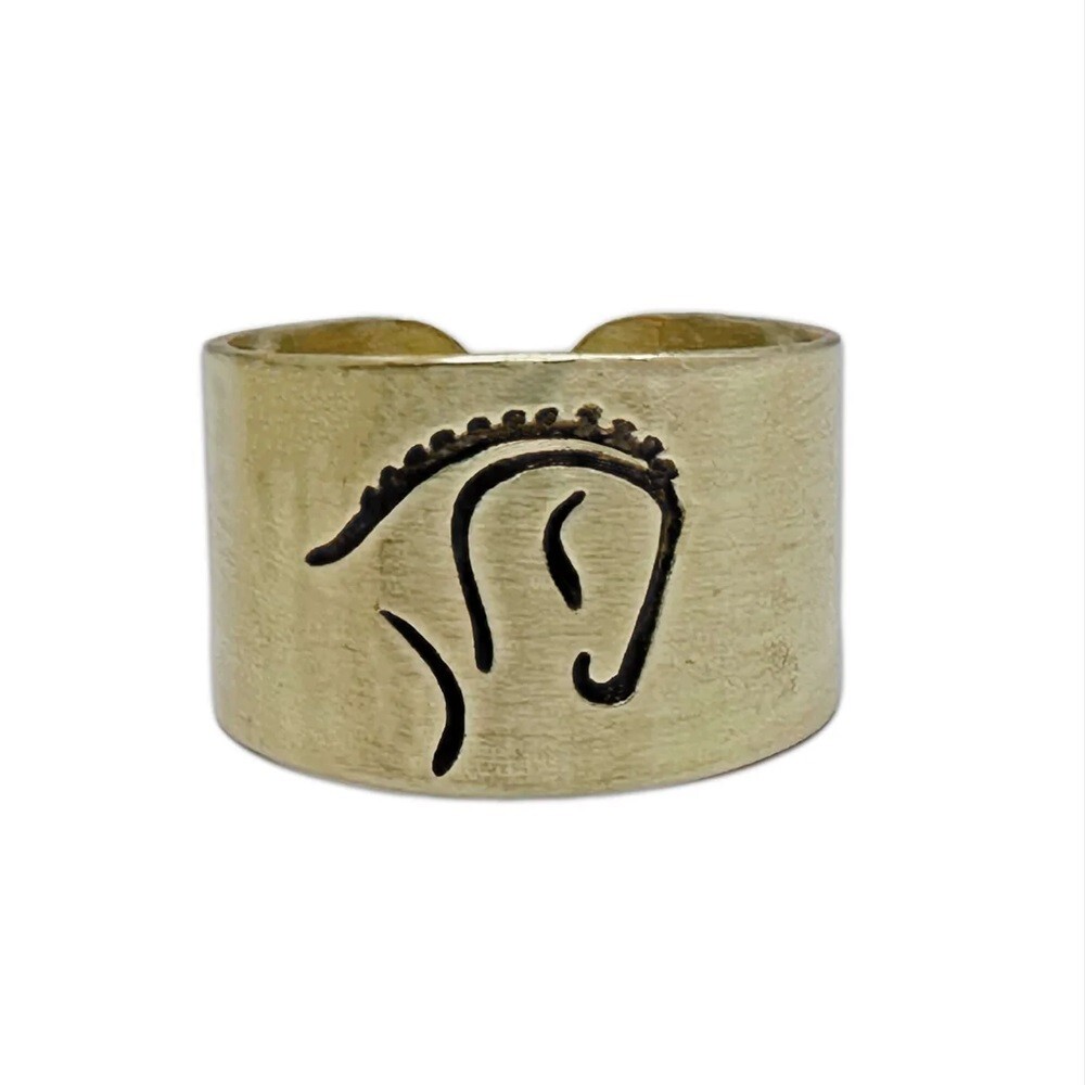 Daphne Lorna Handmade White Horse Adjustable Ring