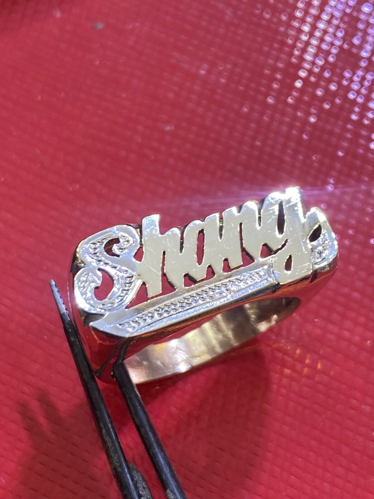 10K Solid Gold Personalized Name Ring Fine Jewelry size 6-11 avalable