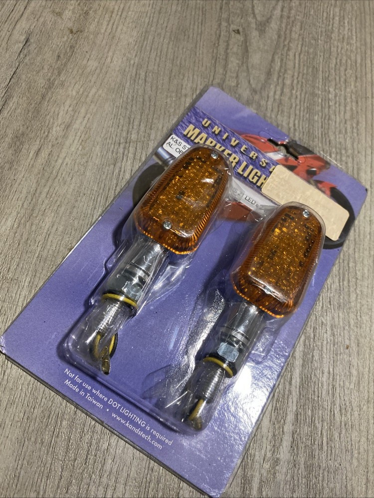 K&S Technologies LED universal Motorcycle Blinker Kit Chrome oblong NEW