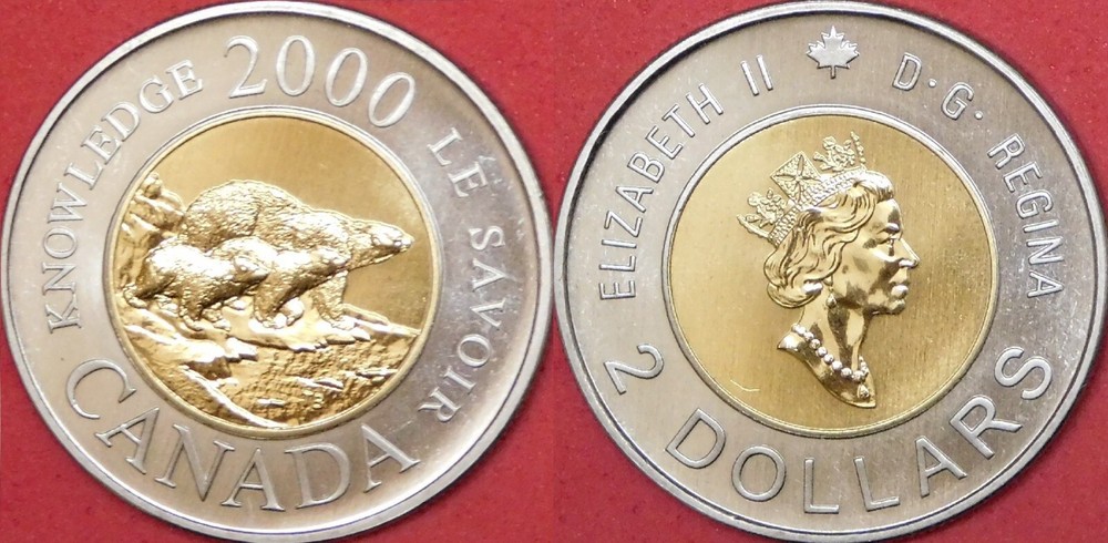 Specimen 2000 Canada Knowledge 2 Dollars From Mint's Set