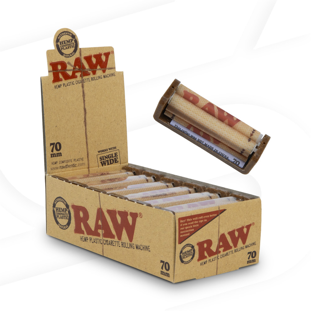 RAW Classic Hemp Plastic Roller Adjustable Rolling Machine 70mm | 12 Units