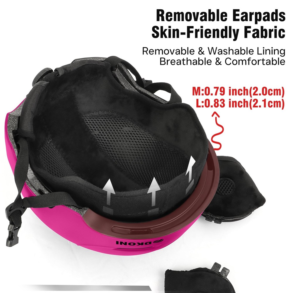 Ski Helmet for Adults (Medium, Pink)