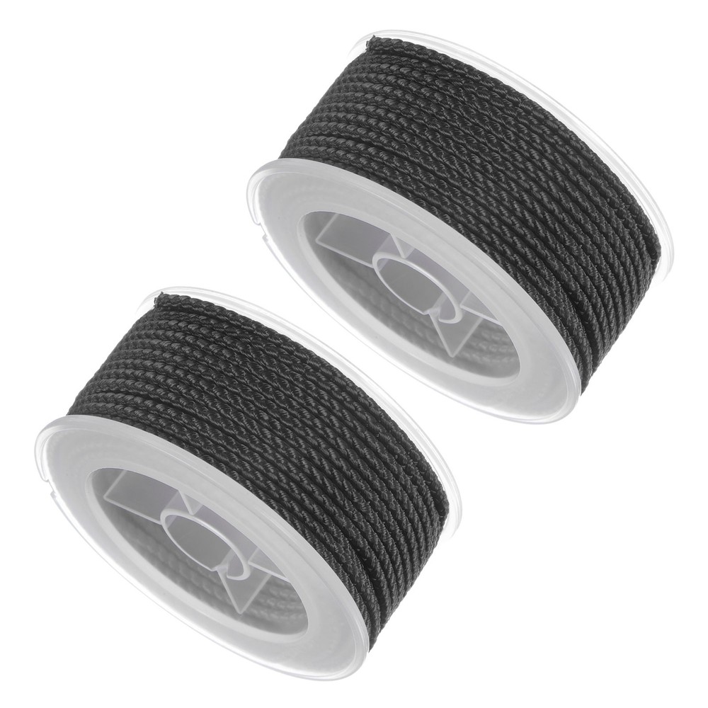 2pcs Nylon Thread 2mm 11m String for DIY Craft Black