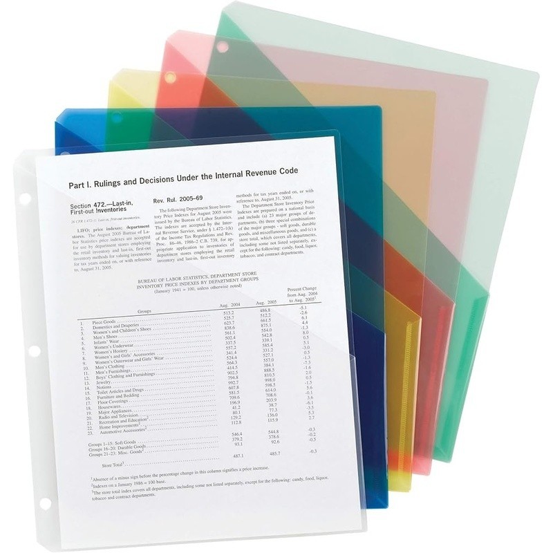 Translucent File Jackets 10 Pack Water Resistant Document Sleeves Polypropylene