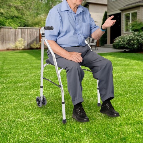 Adjustable Height Walker Folding Walker Floorstanding Foldable Chair 48-58cm
