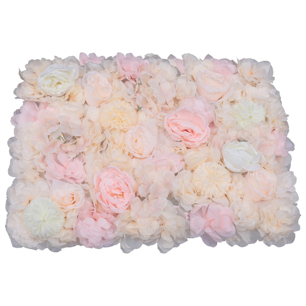 6x 60x40cm Silk Rose Artificial Flower Wall Panel Wedding Backdrop Decoration