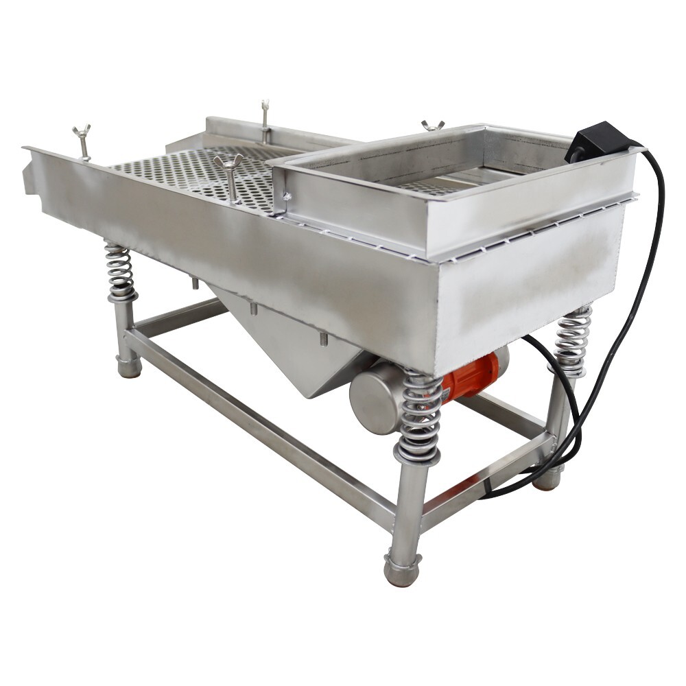 One Layer Small Stainless Steel Linear Vibrating Screen 12mm Sieve Deck Shaker