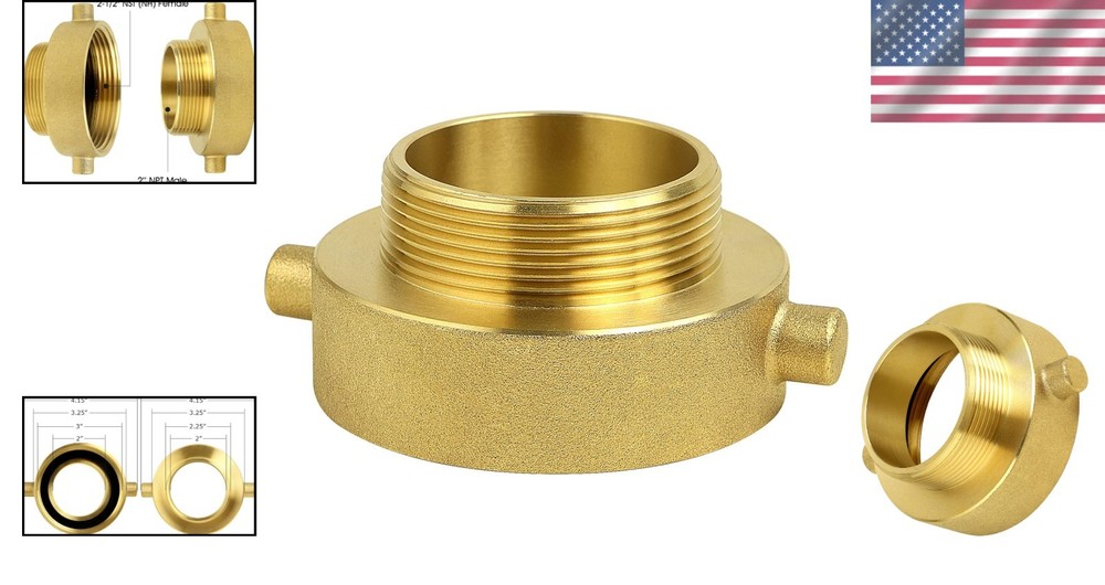Brass Fire Hydrant Adapter for Firefighters, 2.5" NST Female