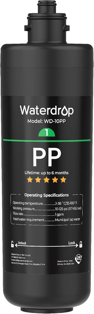 Waterdrop WD-10PP Under Sink Water Filter, Replacement for TSA & TSB
