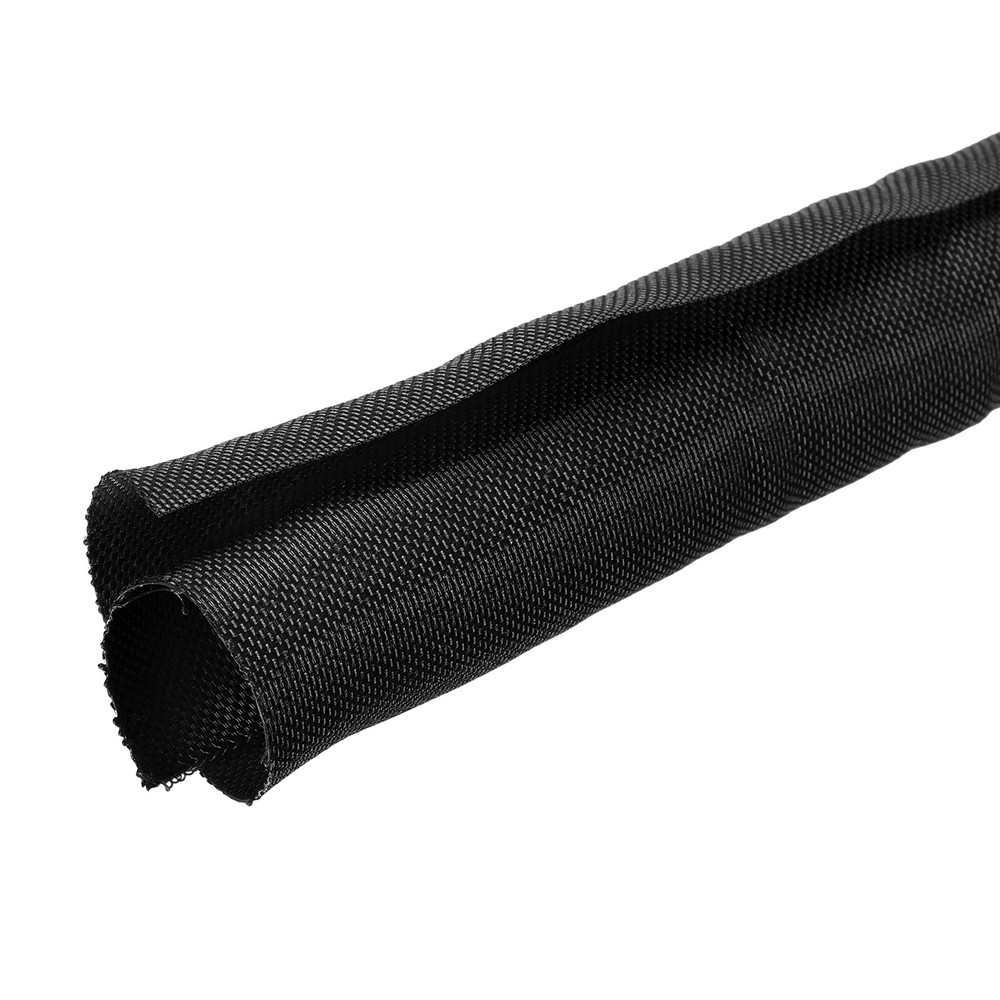 Wire Split Braided Cable Management Sleeve, Black (1 1/8" - 7 Feet)