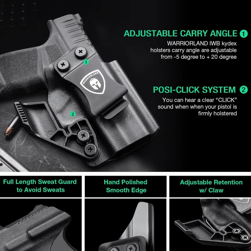 WARRIORLAND IWB Kydex Holster w/ Claw & Optic Cut for Springfield Hellcat