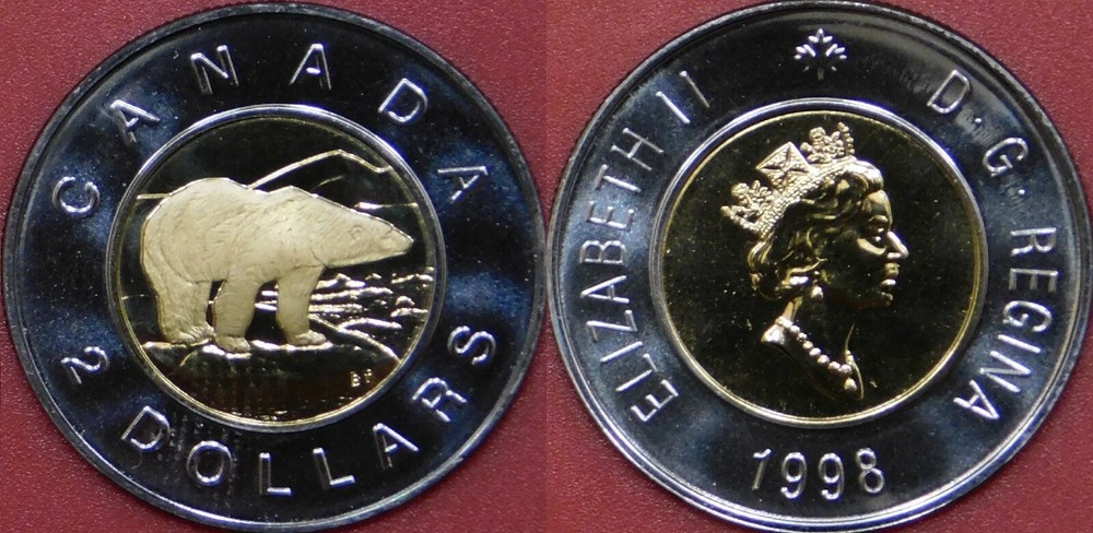 Proof Like 1998 Canada 2 Dollars From Mint's Set