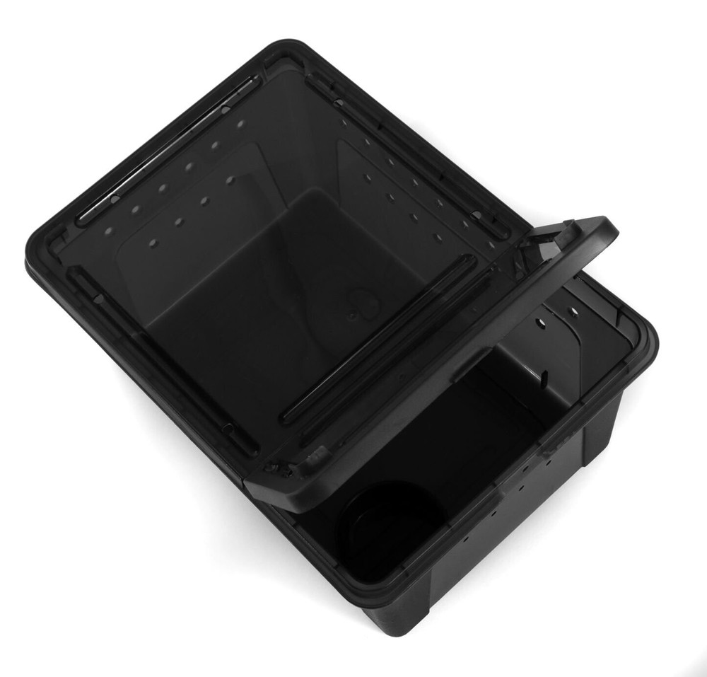 Large Black Stackable Invertebrate & Reptile Keeper Box with Bowl