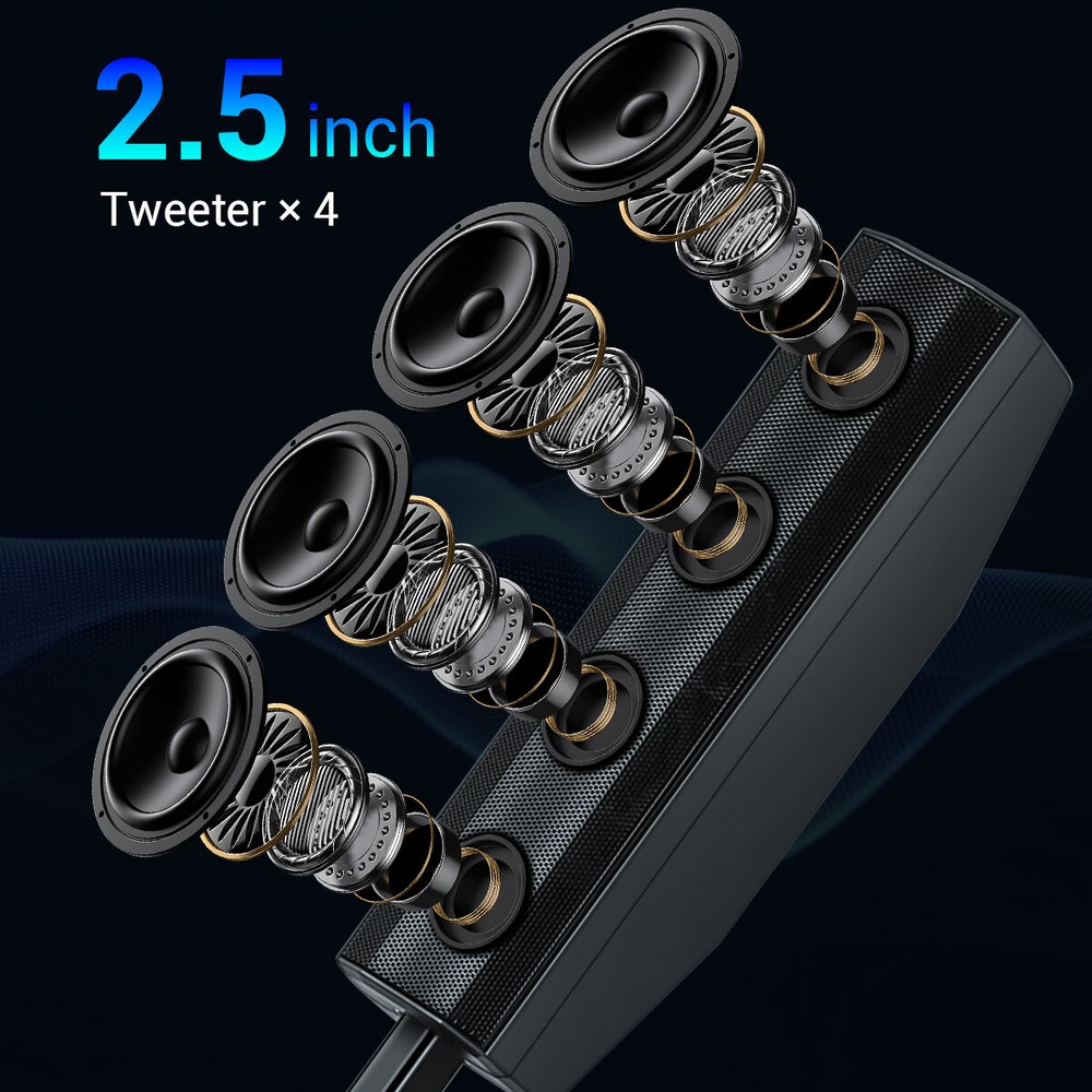 5000W 8"Portable Bluetooth Line Array DJ/PA Speaker System w/2 Wireless Microphe