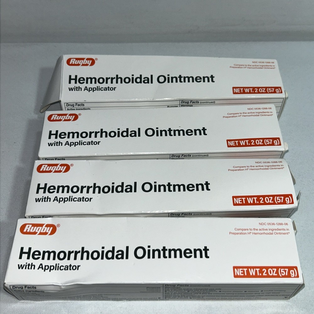 4 Sealed Rugby Hemorrhoidal Ointment 2 Oz Each Damaged Boxes