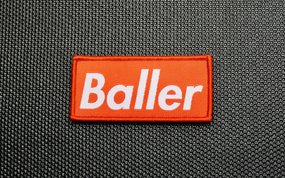 Baller Woven Morale Patch Playa OAF Tactical Cap Operator Hook Loop Backing