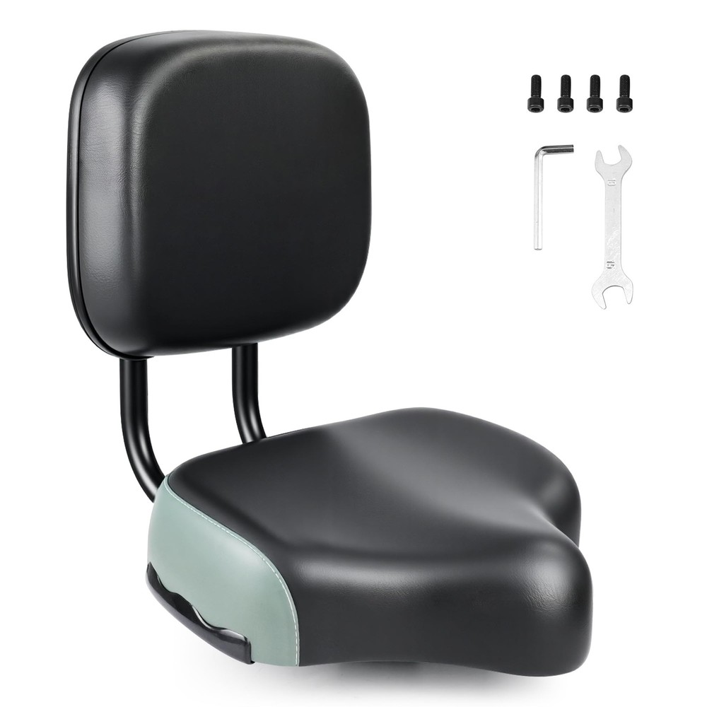 FOMAS Bike Saddle with Backrest Black (Adjustable)