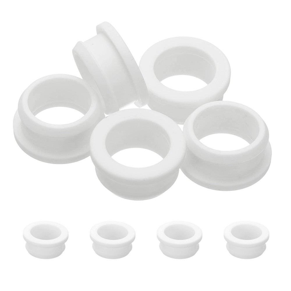 5pcs Wire Grommet, 27mm Mounting Dia Plastic Grommets Cable Hose Snap, White