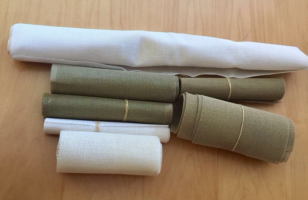 Blank Needlepoint Canvas Lot - Eleven Pieces in Various Sizes