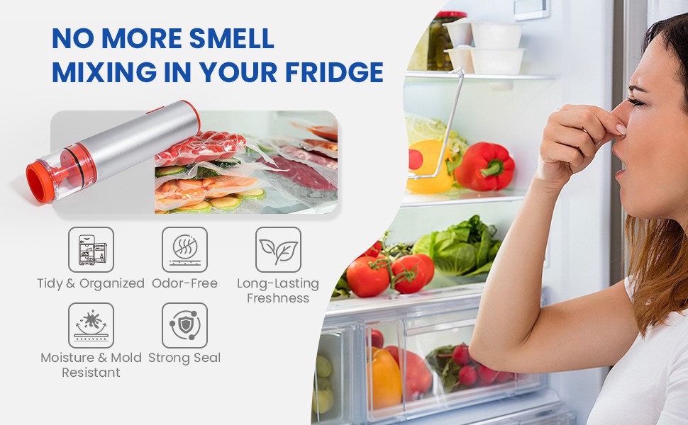 Handheld Multi-Function Vacuum Sealer for Kitchen Use Includes 20 Bags & 4 Lids