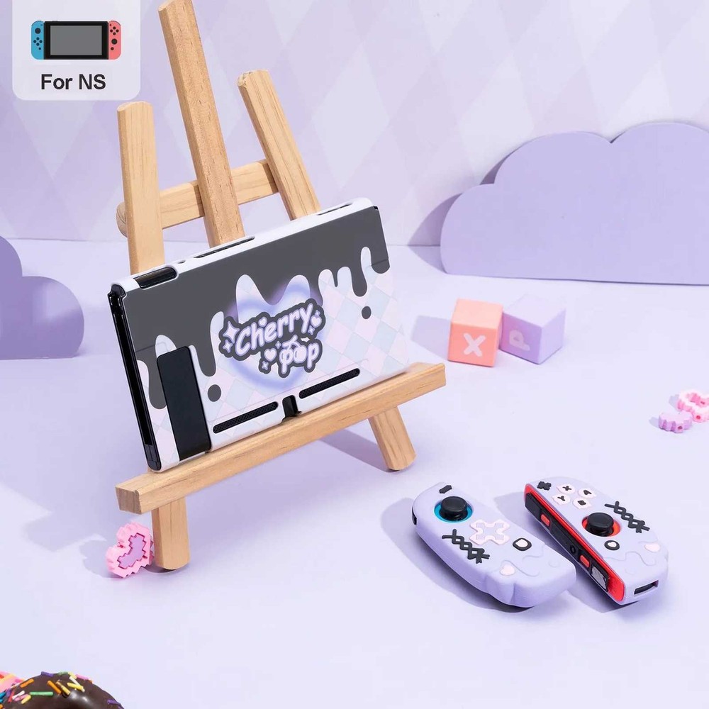 GeekShare Case for Nintendo Switch/OLED HardShell Silicone Joycon Cherry Pop