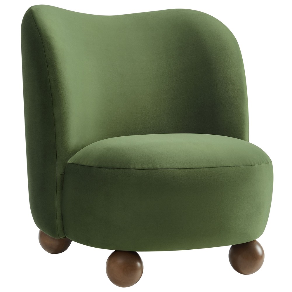 Monroe Accent Chair in Moss Green Walnut