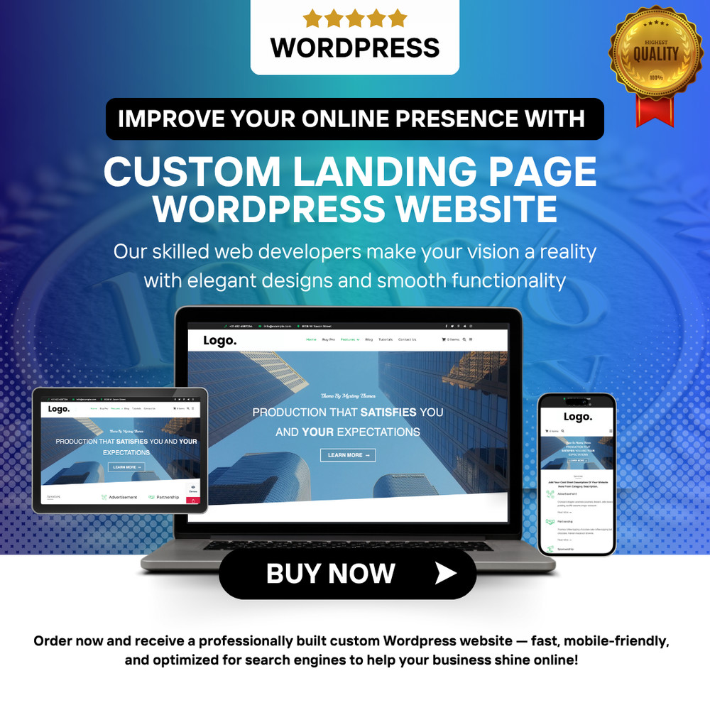Custom Landing Page Wordpress Website - Professional and Responsive Web Design