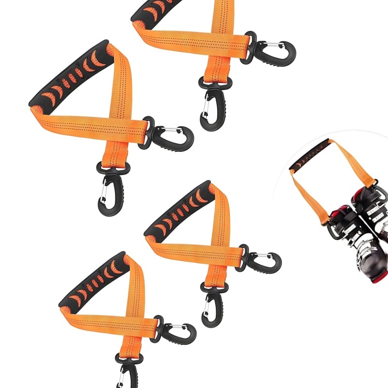 4Pieces Ski Booting Band Polyester Texture for Secure Attachments During Walks