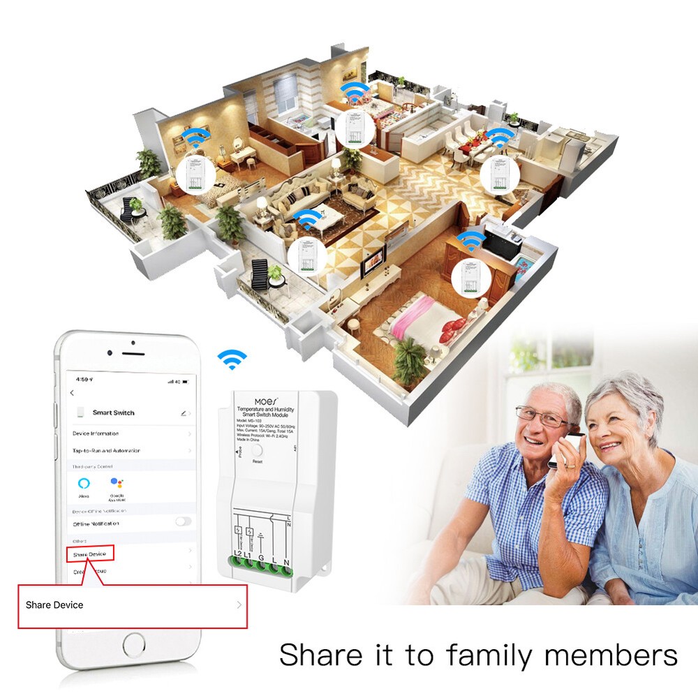 Tuya Smart Wireless WiFi Temperature & Humidity Switch Module Sensor with Probe