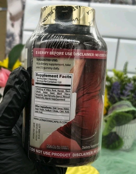 Ultimate Maca Gummies. 120/bottle. 400ml specialty for butt/hips. 💯 Authentic