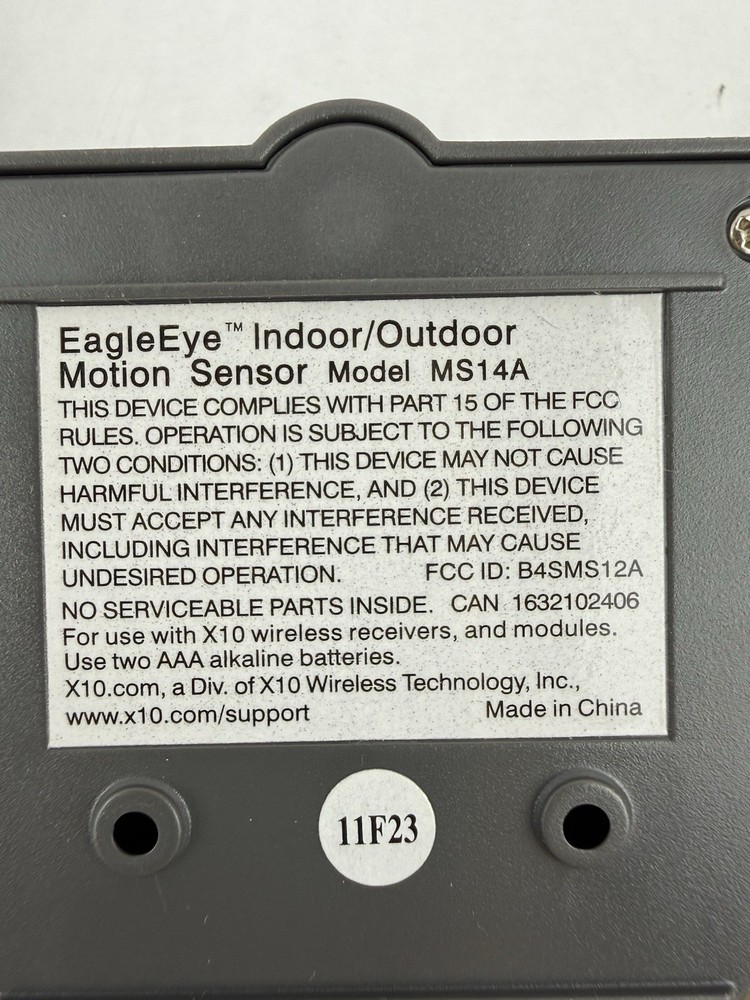 X10 Active Home Active Eye Indoor/Outdoor Motion Sensor Model MS14A Sensor X2