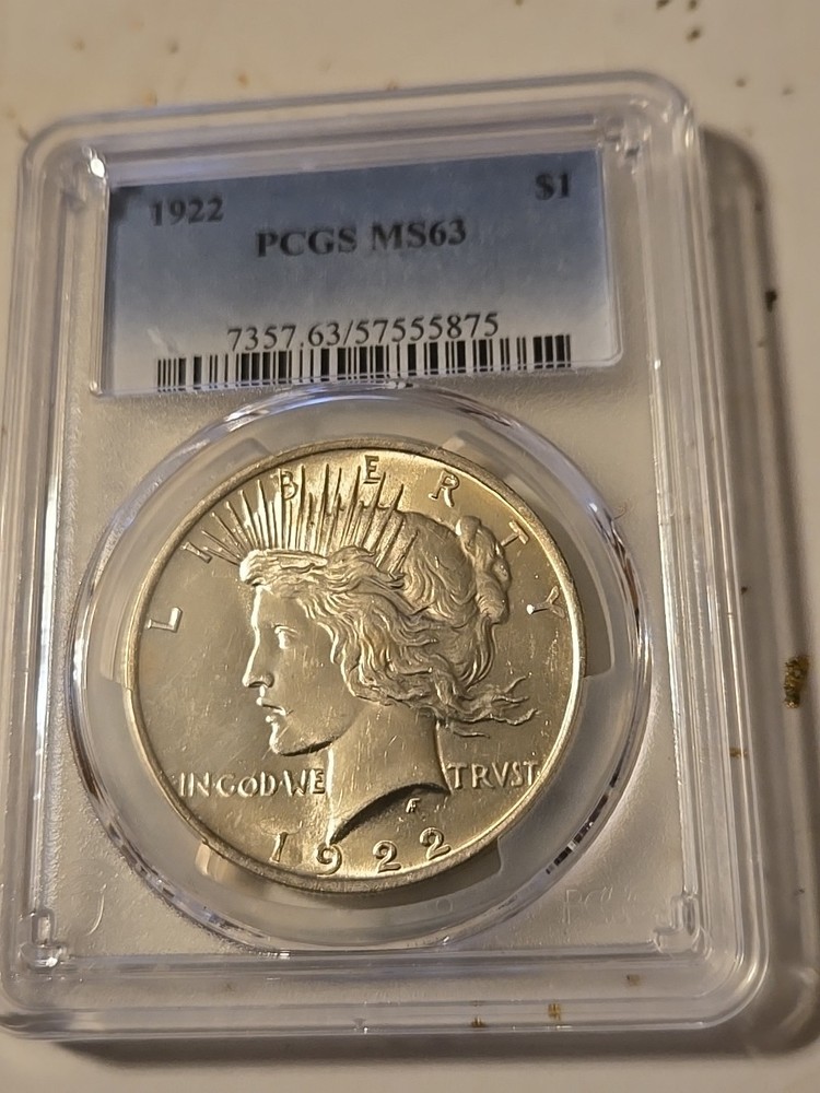 1922 $1 Peace Silver Dollar PCGS MS63