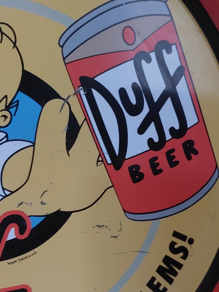 Duff Beer Simpsons Sign Round