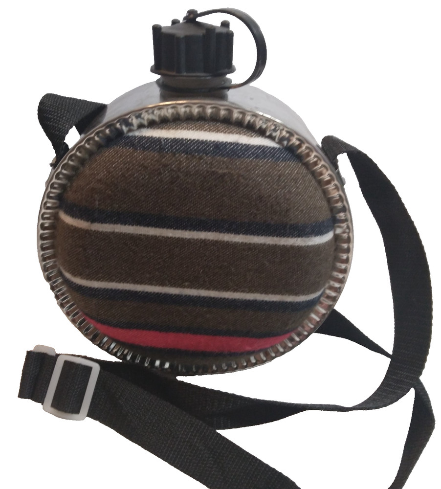 Rothco Canteen w/Adjustable Black Strap 7.5" Diameter 2 Quart w/Plastic Inside
