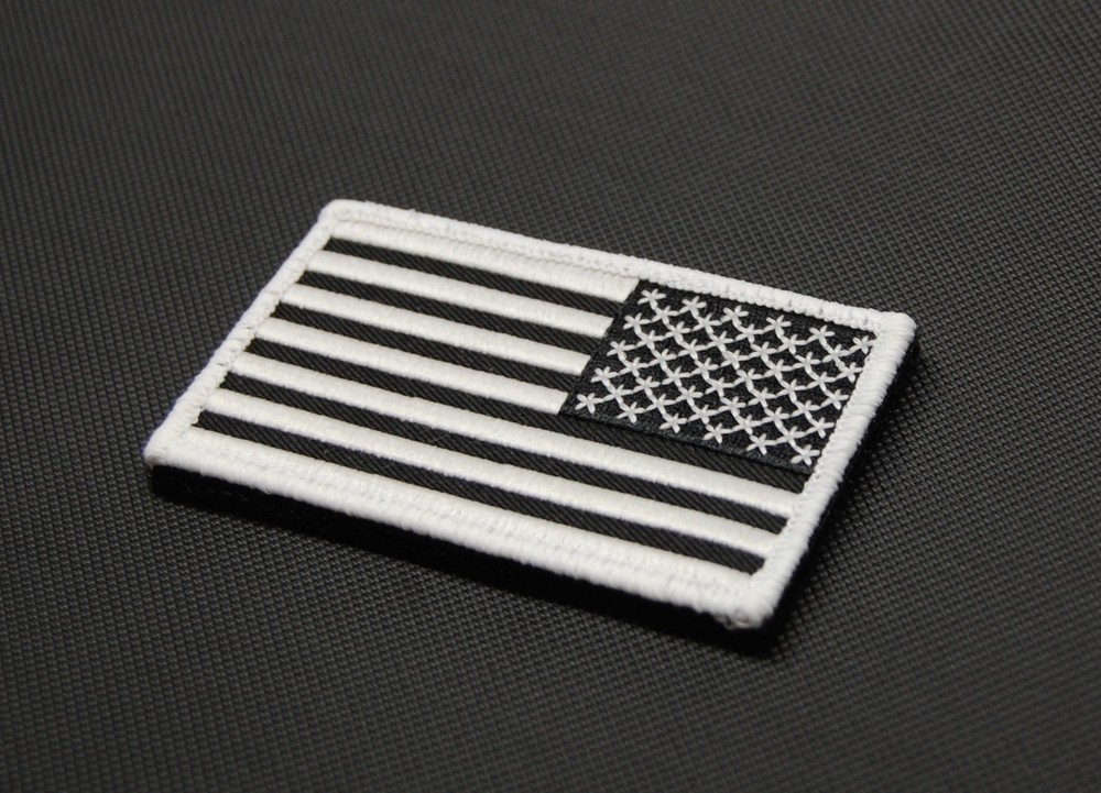 Glow-In-The-Dark Reverse U.S. Flag Patch Hook & Loop GITD America