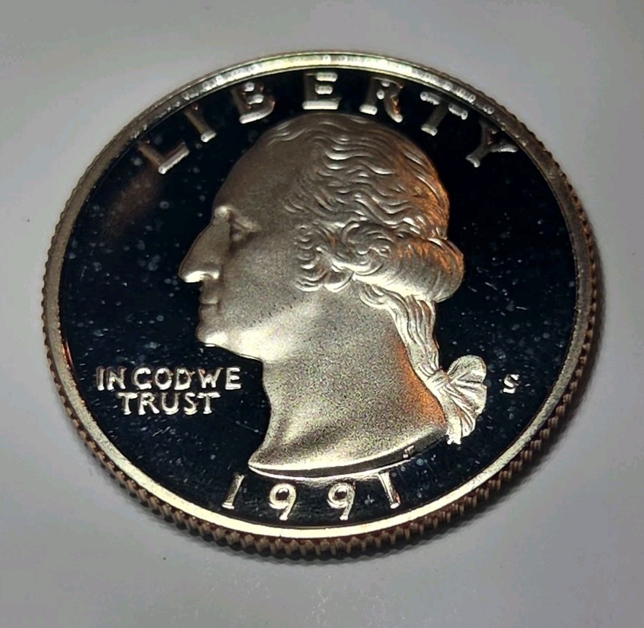 1991-S 25 Cent Washington Quarter Deep Cameo Clad Proof