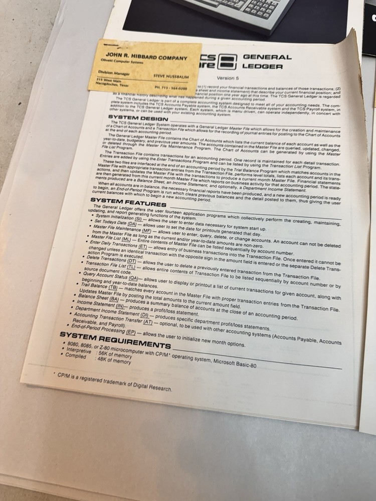 olivetti m20 personal computer manual booklets as pictured