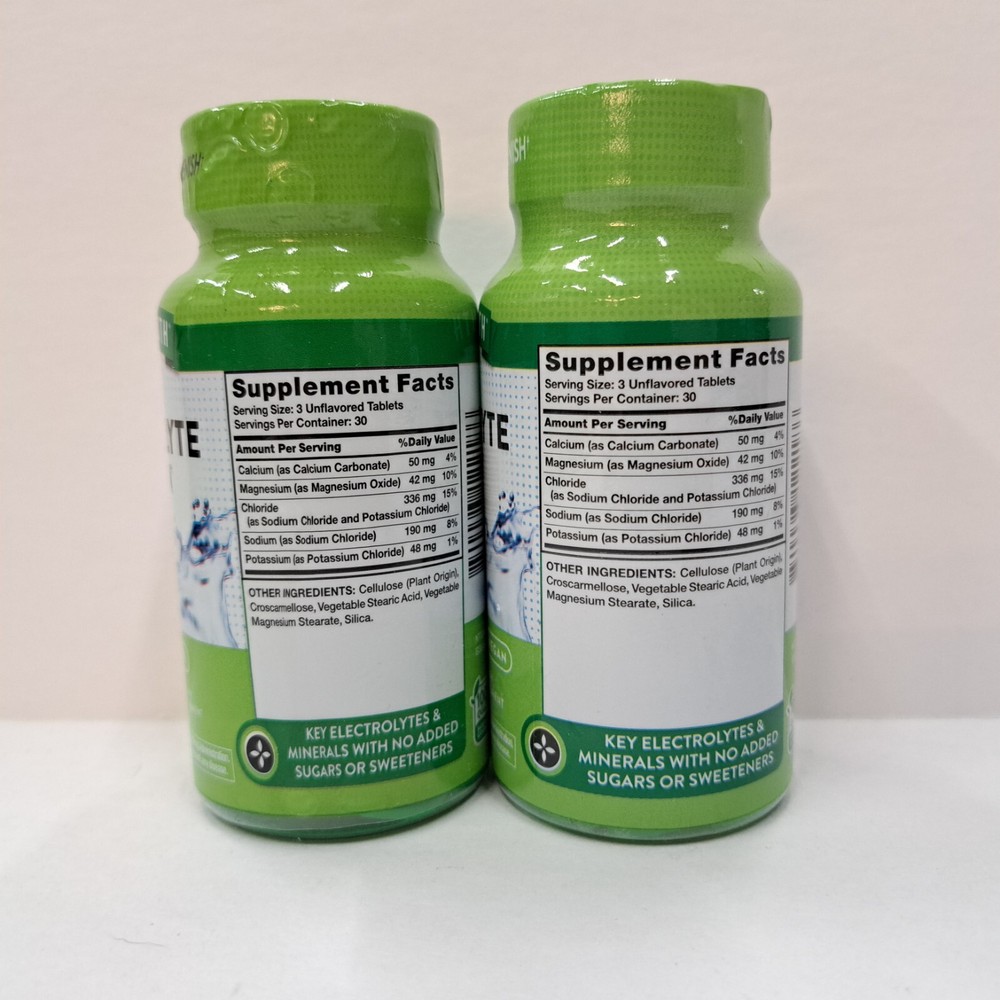 Natures Truth Electrolyte Hydration Tablets 2 bottles x 90 tablets Unflavored