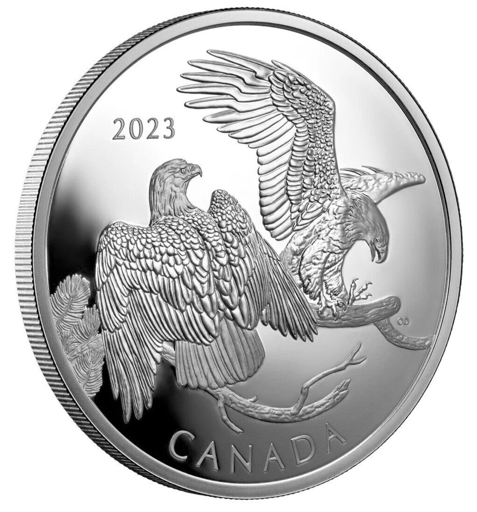 2023 Canada $30 The Striking Bald Eagle - 2 oz Pure Silver Coin