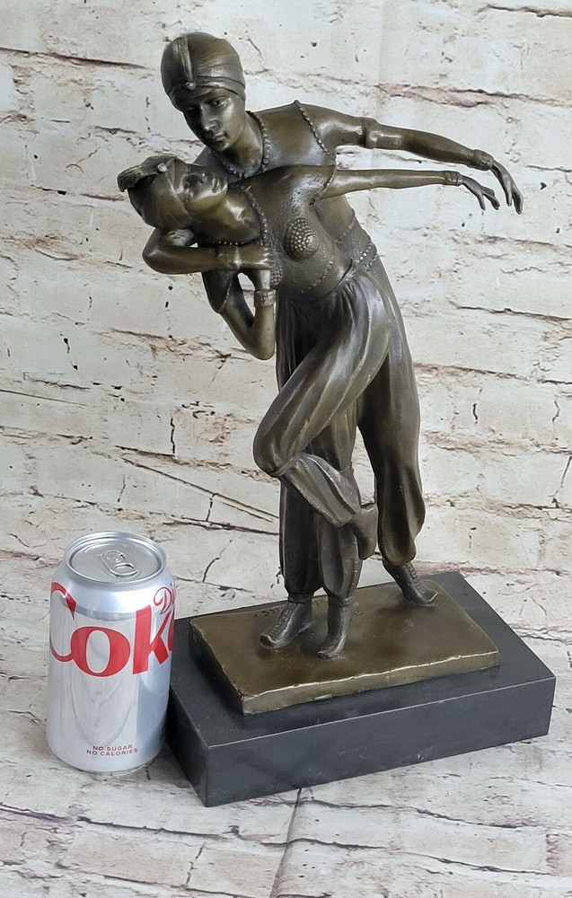Dimitri Chiparus Bronze Sculpture "Arabian Dancers" Lost wax Method Artwork