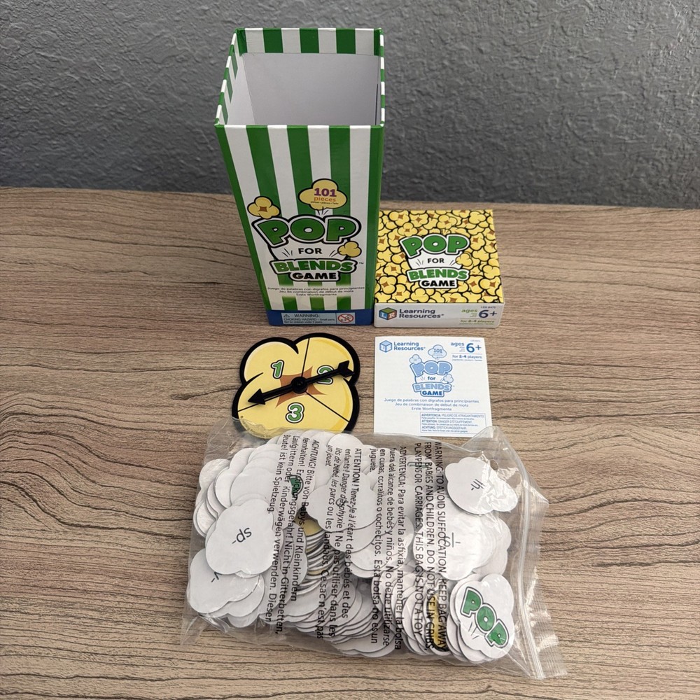 Learning Resources Pop for Blends Game 6+ Educational Phonics Word Activity