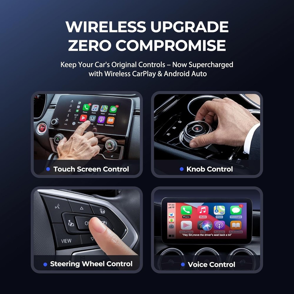 Wireless CarPlay/Android Auto Adapter 2 in 1 - Converts Wired Carplay & Android