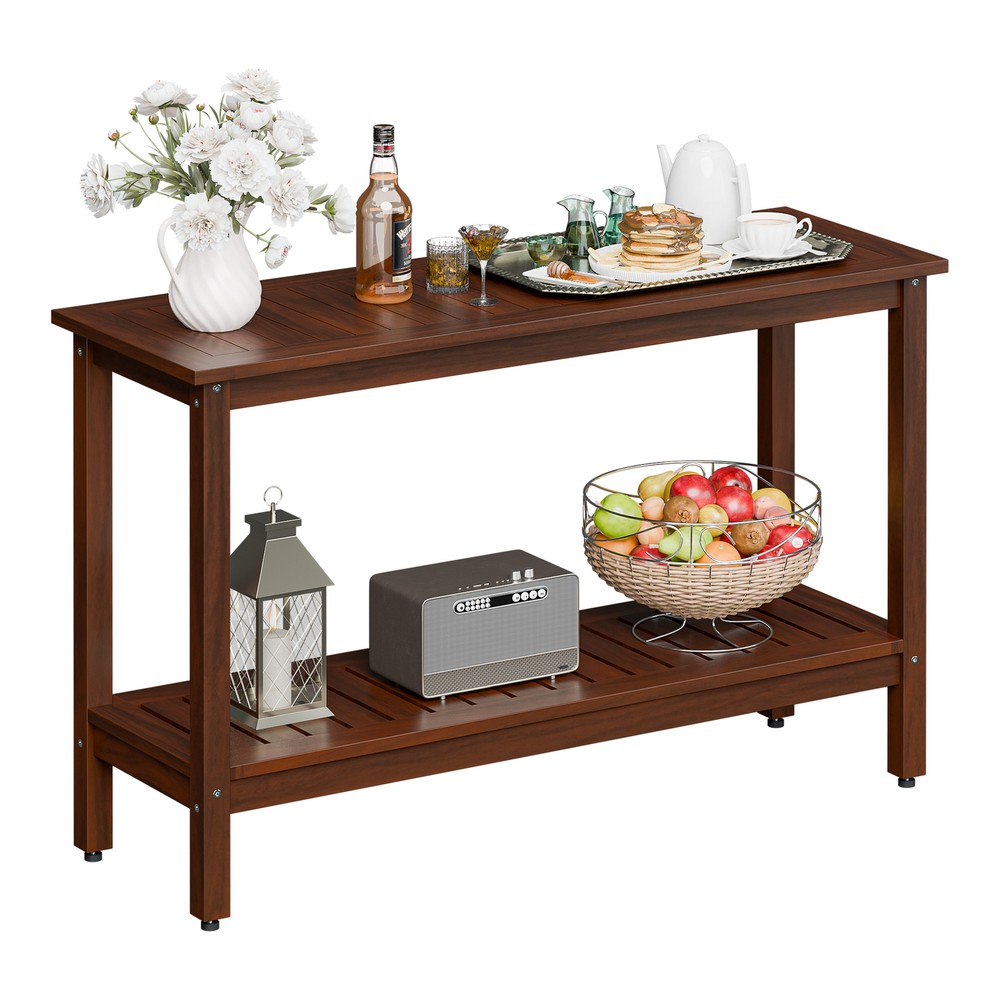 48" Console Table Multiuse Buffet Bar Storage Organizer with Foot Slider Coffee
