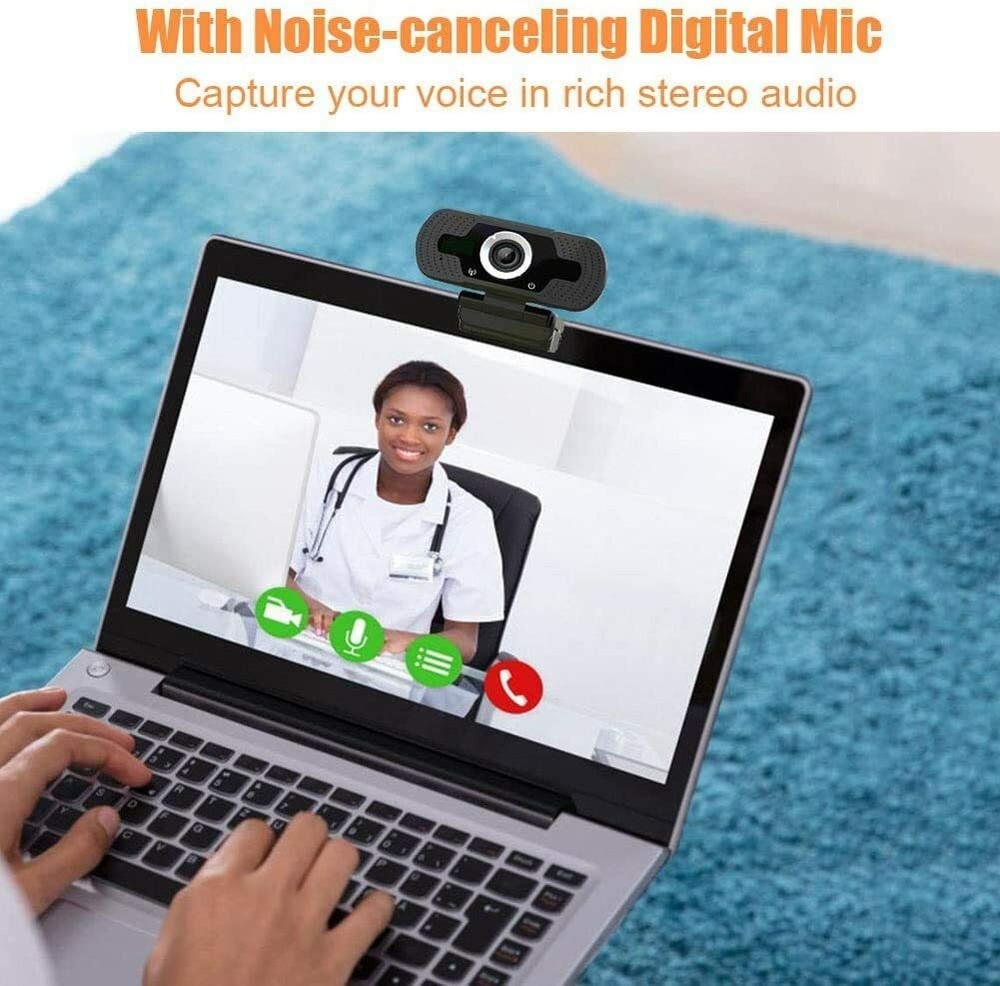 1080P Webcam, NP HD PC Webcam USB Mini Computer Camera Built-in Microphone - USB